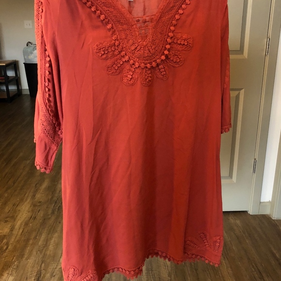 Boho Tunic Dress with Lace | M - Picture 2 of 8